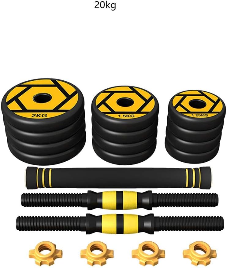 XIAOLI 2pcs Dumbbell Barbell, Weight Can Adjust Dumbbell, PVC Covered Dumbbell Piece, 40cm Length Barbell with Nonslip Rod (Size : 20kg)