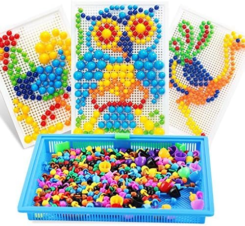 VIPASNAM-Children Puzzle Peg Board With 296 Pegs For Kids Educational Toys Creative Gift+