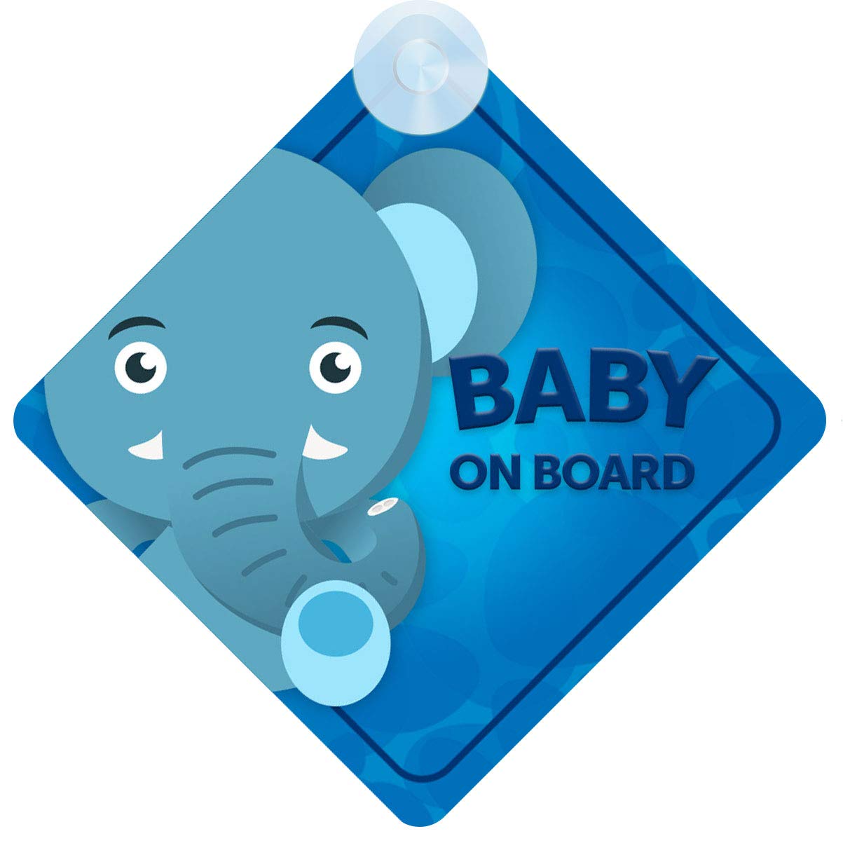 QG Ltd Baby Elephant on Board Car Sign (Baby on Board) Boy or Girl Children's Non Personalised Animal Theme
