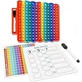 e3 Multiplication Table Game Pop Fidget Learning Toy Educational Math Game Board with Marker Rainbow Colors Educational Multiplication pop 12x12 Board Math Addition Stress Toy
