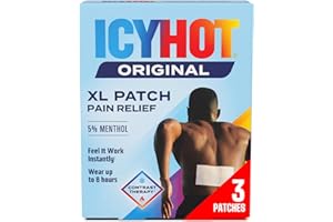 Icy Hot Original Pain Relief Patch, XL Size Comfortable Fabric Patches with Menthol 5%, Ice and Heat Contrast Therapy for Large Areas Including Backaches, Joints, Muscle Strains and Arthritis, 3 ct.