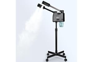 FLOLXNB Professional Facial Steamer, 2 in 1 Facial Steamer, Esthetician Steamer with Hot&Cold Nozzle,Digital Face Steamer for Home Beauty Salon Spa