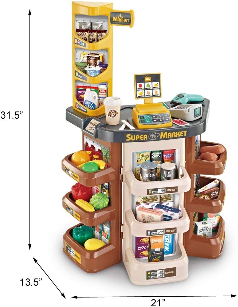 Multicolour, B Role Play Toy Supermarket Shopping Set Simulation