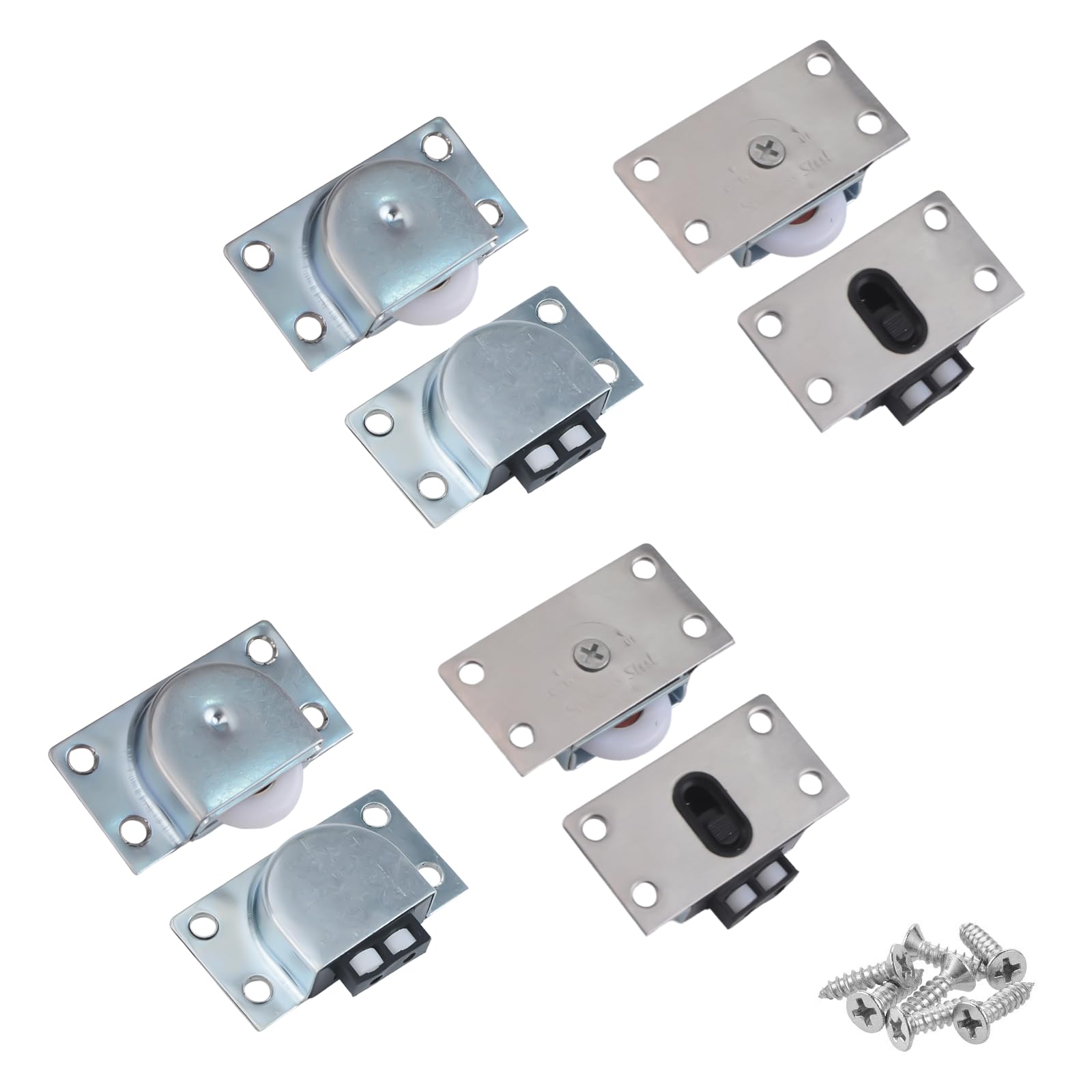 INCREWAY 4 Sets Furniture Roller Wheels Sliding Wheels for Wardrobe Cabinet Closet Window Sliding Door Wheels Hardware Accessories Pulley (Nylon Single Wheel)