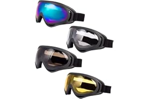 LJDJ Ski Goggles, Pack of 4 - Snowboard Motorcycle Goggles Tactical Combat Military Glasses