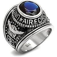 K❗️UNITED STATES AIR FORCE アメジストリング Eternal Sparkles Men's USA Air Force Military Patriotic Ring