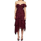 AMUR Women's Emaline Chiffon Cascade Dress