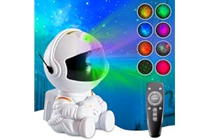 LEDHOLYT Astronaut Galaxy Projector, Cute Star Projector Night Light for Kids, Star Light Projector with Remote, 8 Modes 360° Adjustable, Children and Adults Bedroom Decor Gifts (Star-White)