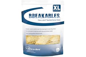 CEVA Animal Health Breakables Clenz-A-Dent Rawhide Dental Chews for Dogs, 15Ct (XLarge)