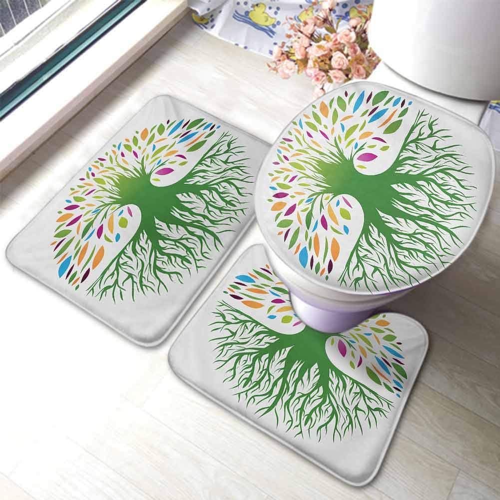 Amazon.com: Tree of Life 3 Piece Rug Set Colorful Round Abstract Tree