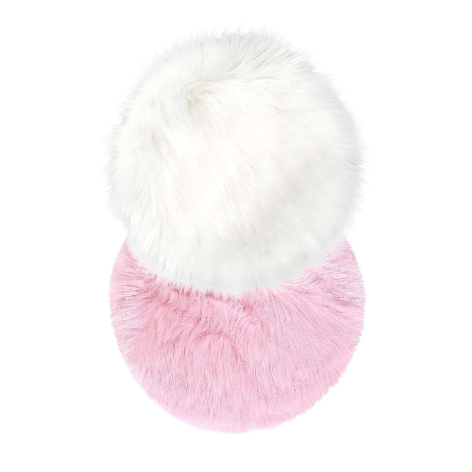 Photo 1 of NINGDAN 2Pcs 12 inches Mini Faux Fur Sheepskin Rugs,Fluffy Living Room Carpet Mini Small Size,for Photographing Background of Jewellery,Locker Accessories for Girls,Locker Rug (White and Pink)