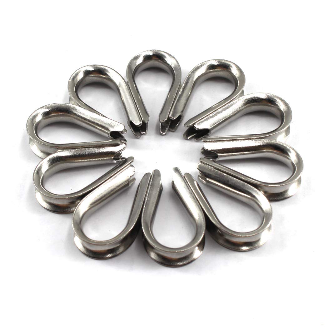 M2 304 Stainless Steel Wire Rope Thimble For Wire Rope Cable Thimbles Rigging (20PCS)