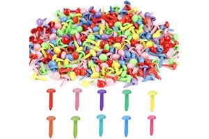 Lot de 300 attaches parisiennes rondes en laiton pour scrapbooking, loisirs créatifs, projets scolaires, bricolage - 10 coule