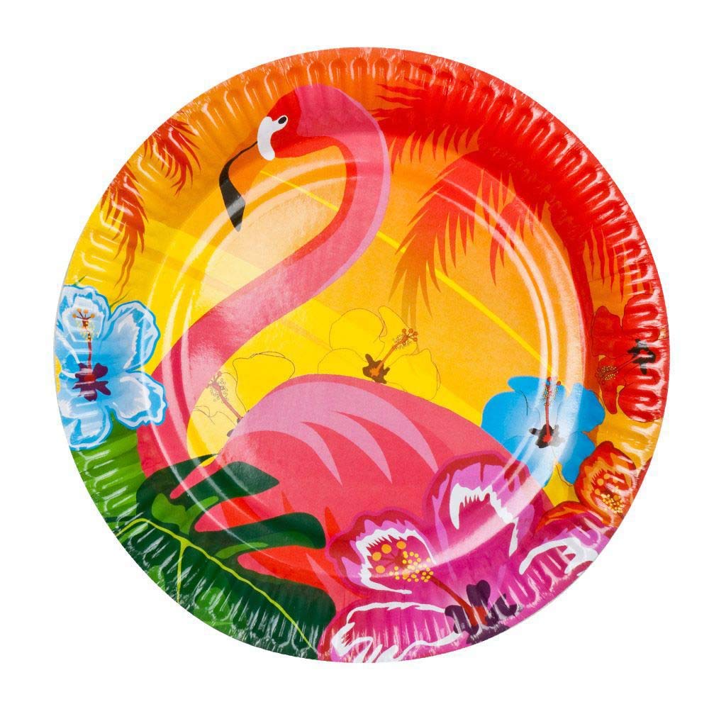 Boland - Flamingo Hibiscus Plates, Multicolor, Standard, 52519