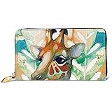 Giraffe Printed Leather Wallet Women Ladies Teen Girl Zip Purse Clutch Bag Travel Credit Card Holder Purse