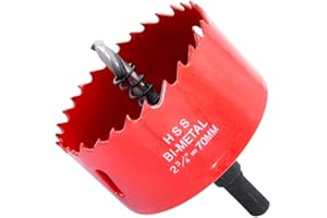 Hole Saw Drill Bit LAIWEI HSS Hole Cutter with Arbor for Wood(2-3/4"(70mm Hole Saw))