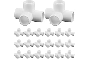 WTXHHY 20-Pack 1/2" 4 Way PVC Fittings, Furniture Grade Pipe Fittings 4 Way for SCH40 PVC Pipe, UV Resistant, Pipe Connectors for All DIY Structure and Frames