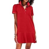 YEXPINE Polo Dress for Women Short Sleeve Ruffle Hem Golf Tennis Summer Mini Dresses