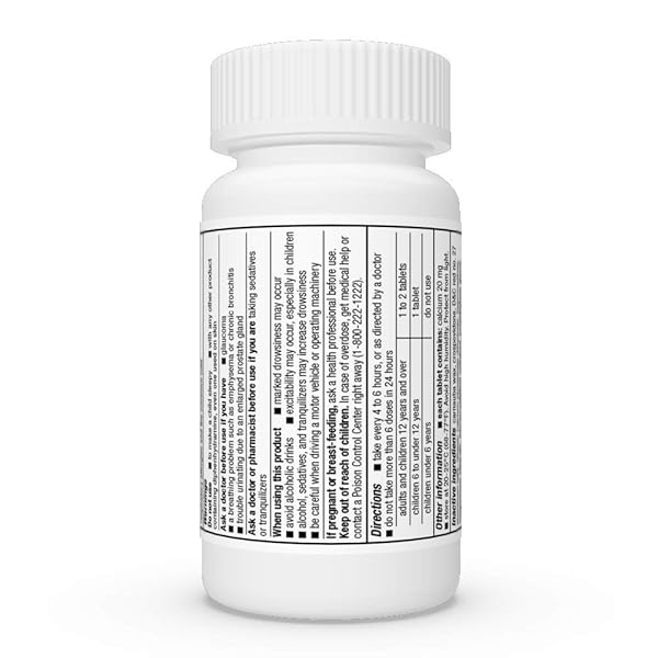 AMAZON BASIC CARE ALLERGY RELIEF, DIPHENHYDRAMINE HCL TABLETS 25 MG, ANTIHISTAMINE, CHERRY, 400 COUNT