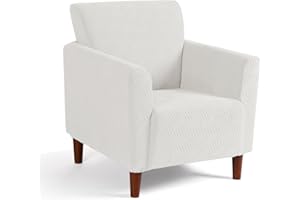 KinCam Accent Armchair Covers, Stretch Banquet Chair Covers, Arm Chair Slipcovers for living Room Stripe Jacquard Chair Covers Furniture Protector Covers for Kids, Pets (Beige)