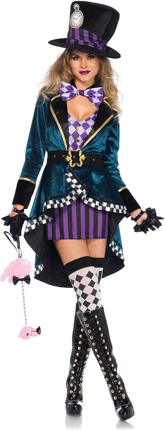 Leg Avenue Women's Delightful Mad Hatter Halloween Costume: Clothing