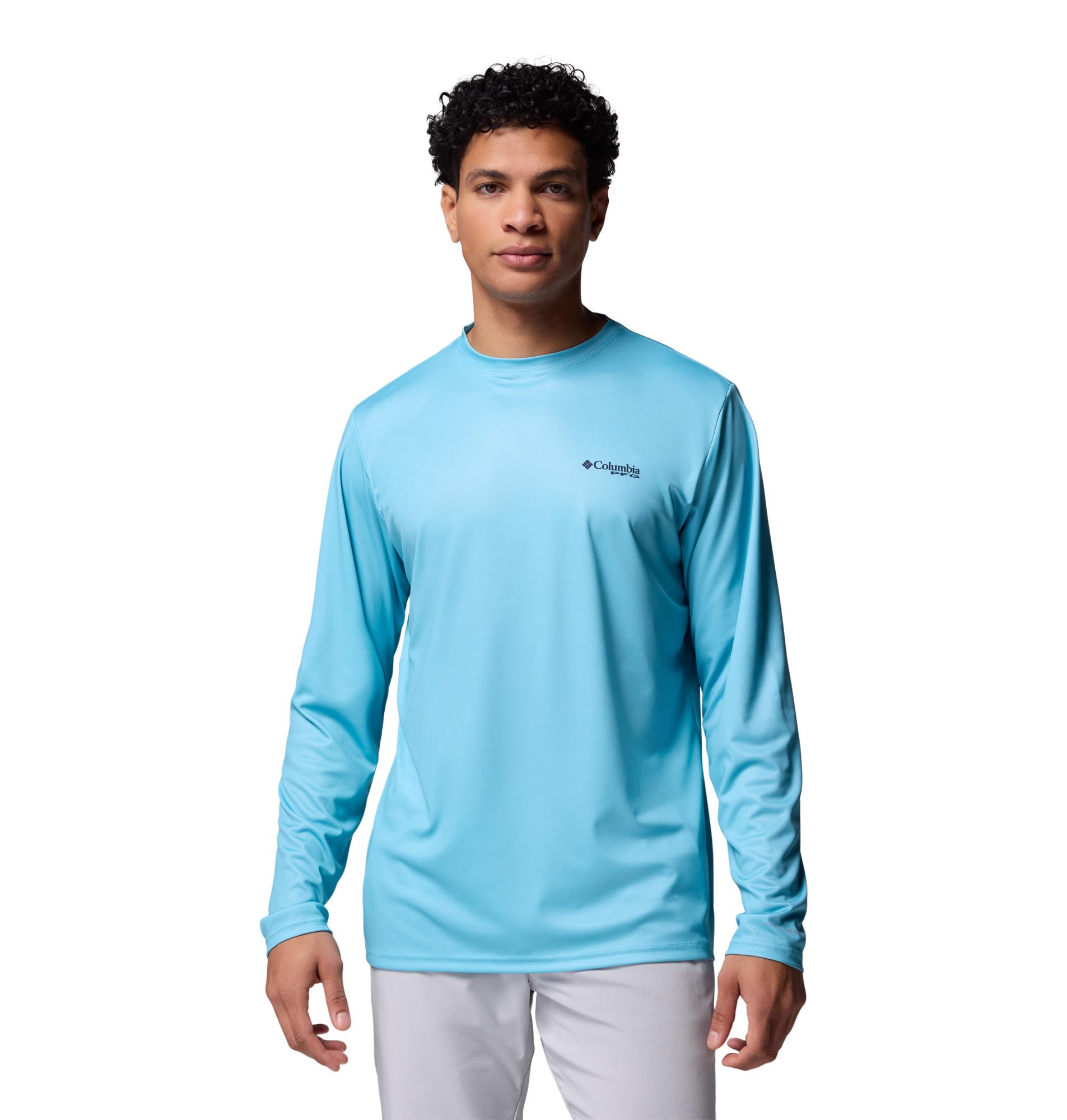 Columbia Mens Terminal Tackle PFG Fish Flag Long Sleeve, Vintage Blue/Collegiate Navy, Medium Image