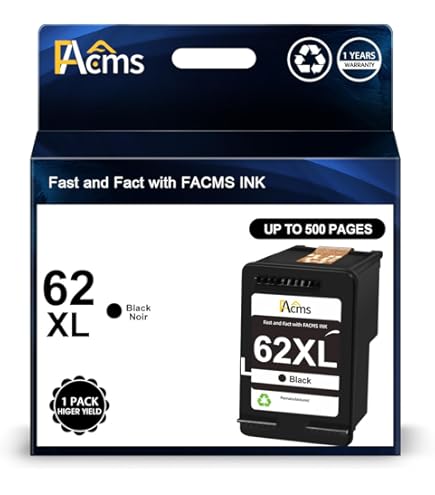 2PK 62XL Black Ink Cartridges For HP 62XL Envy 7640 5644 5540 OfficeJet 200 5740