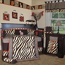 Unique Crib Bedding Custom Baby Bedding - Brown Zebra 13 PCS Crib Bedding