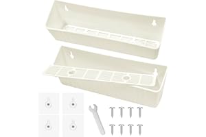 Upgraded 11" Tip-Out Plastic Sink Trays Kitchen Sink Tip Out Tray with 8X Mounting Screws and 4X Adhesive Screws for Kitchen 