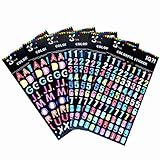 Glitter Alphabet Letter Stickers Number Stickers 6 Sheets with Multi Color Decal for Scarpbooking Crafts - 477 Pieces