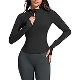 G4Free BareFeel Women's Half Zip Pullover Hoodies Slim Fit Yoga Running Long Sleeve Tops with Thumbholes