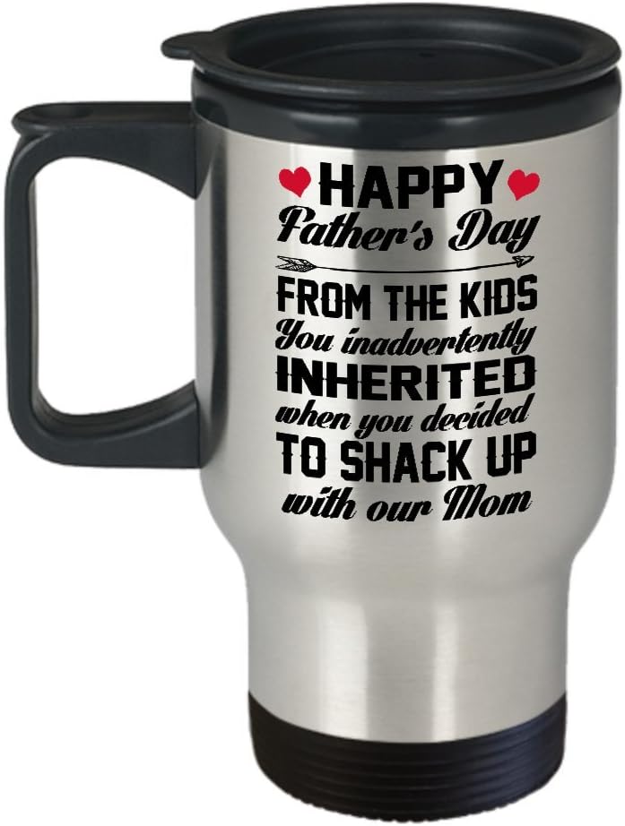 Funny Fathers Day Gifts Travel Mug for Dad Happy Father's day From The Kids You Inadvertently Inherited When You Decided…