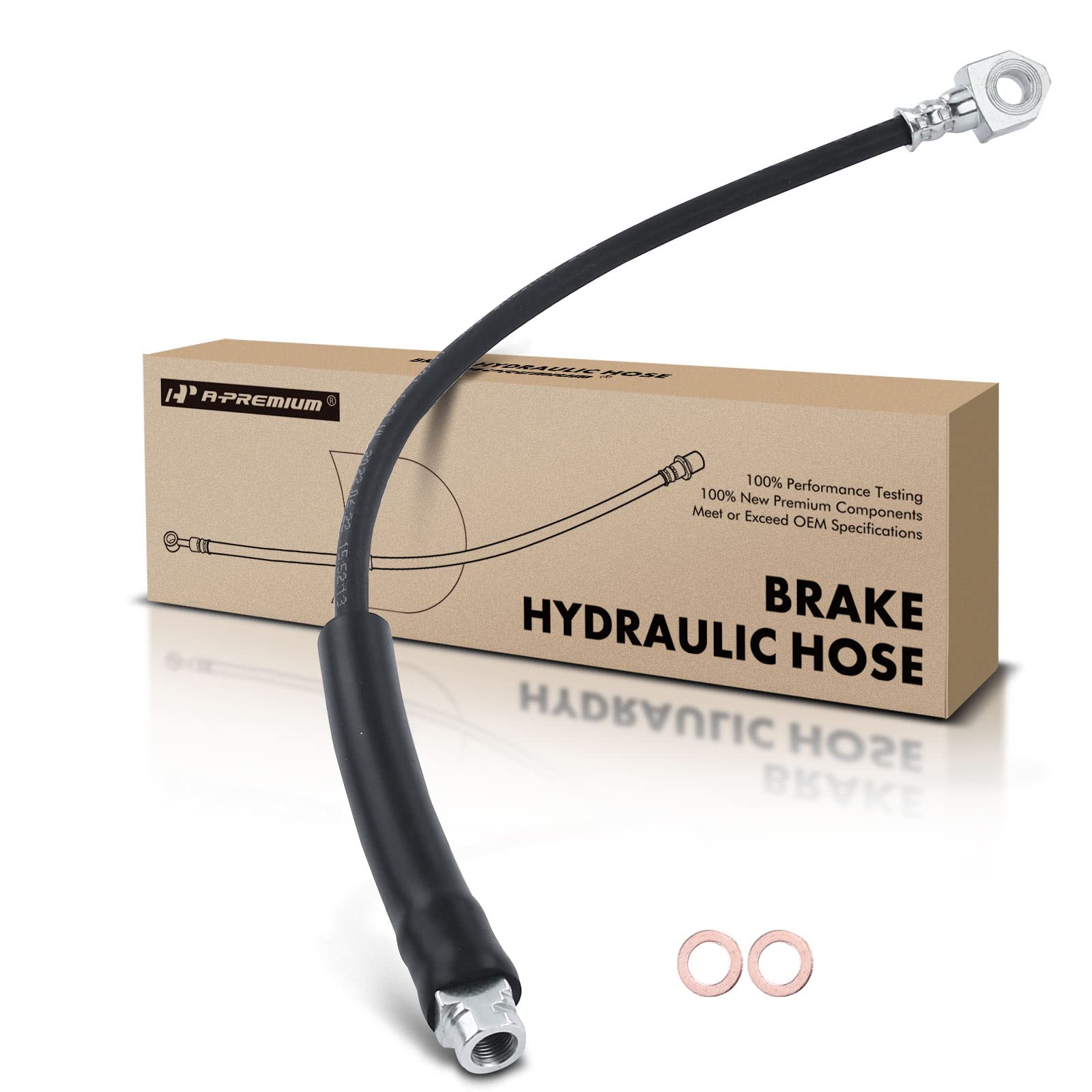 Photo 1 of A-Premium Front Passenger Brake Hydraulic Hose Compatible with Chevy Models - Corvette 2006 2007 2008 2009 2010 2011 2012 2013 - Replace# 10345989