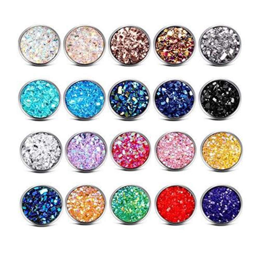 Amasawa Gypsophila Paniculata 20 Pairs Stainless Steel Stud Earrings 12 mm Costume Jewellery