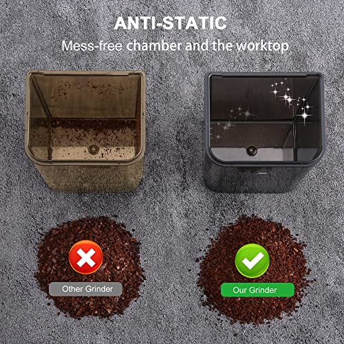 Antistatic Conical Burr Coffee Grinder with 48 Grind Settings, binROC