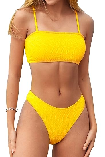 bright yellow swimsuit