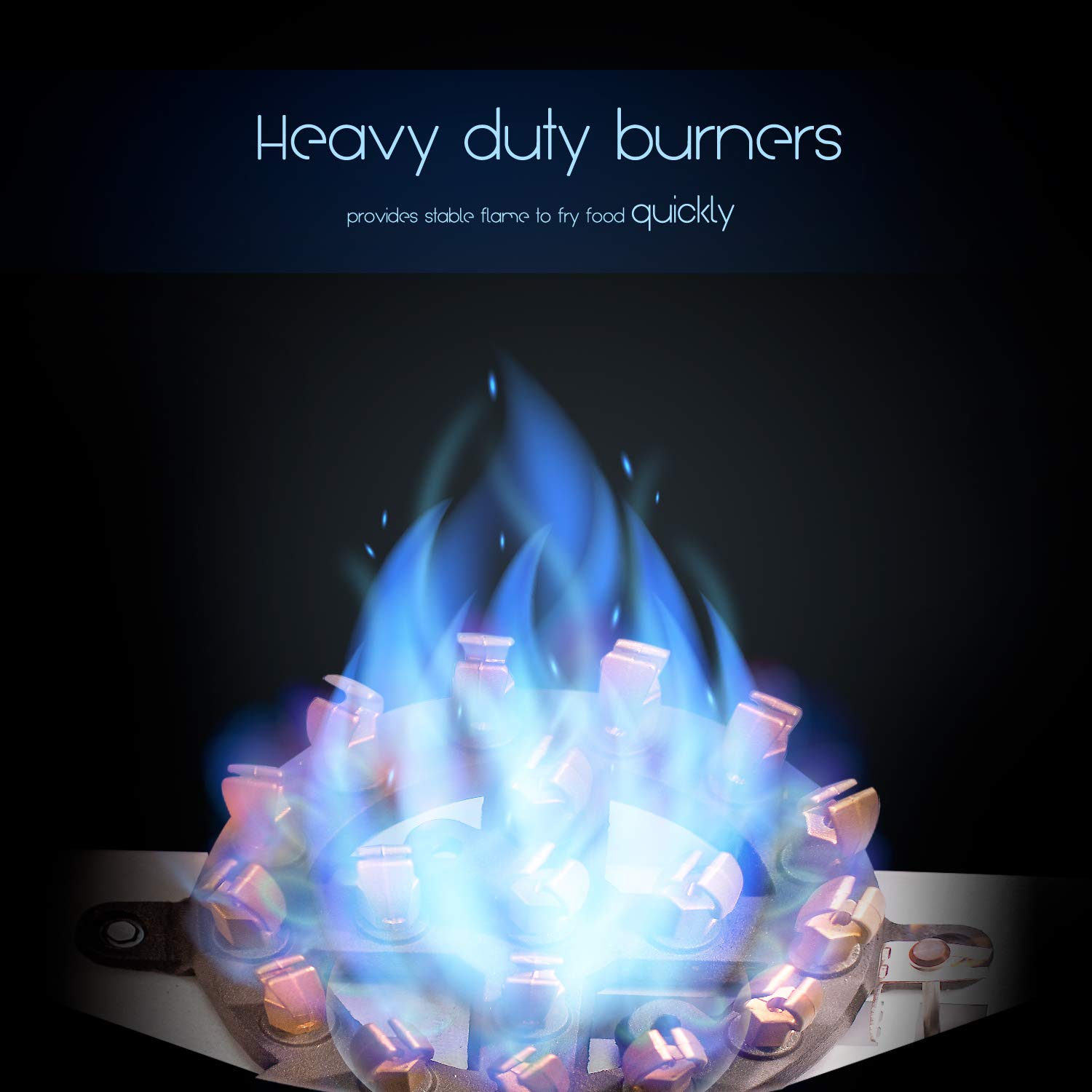 KITMA 16" Gas Wok Range Commercial Natural Gas Cooking Range Restaurant Equipment, 110,000