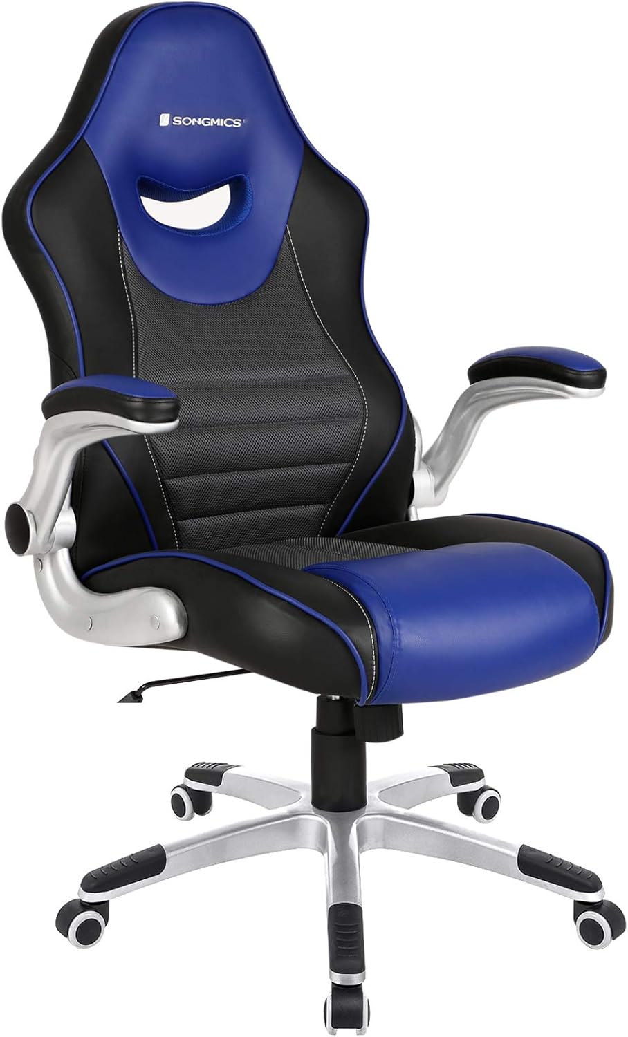 SONGMICS Silla de Oficina giratoria, Silla ergonómica, con Apoyabrazos