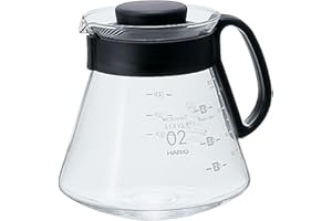 Hario V60 Glass Range Coffee Server, 600ml, Black