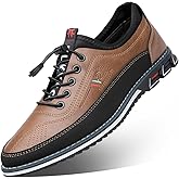 Veslexth Men Casual Business Shoes Slip-on Adjustable Loafers Driving Working Walking Party Formal Oxfords