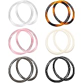 Jucoan 12 Pack Round Shaped Purse Handles for Handbags Making, 6 Colored Decorative Handbag Handles Replacement for Handmade Crochet Bag Summer Beach Straw Bag DIY Supplies