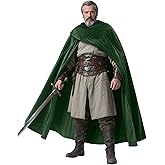 L'VOW Renaissance Cape with Hood Medieval Hooded Cape Halloween Sorcerer Hobbit Costume Cosplay