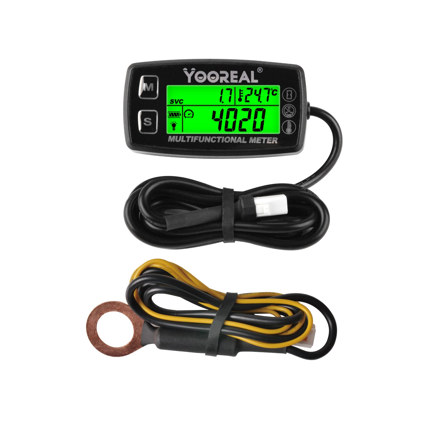 Yooreal Engine Temperature Gauge,TEMP Meter,User Shutdown Tachometer for Scooter Snowmobile Mini Bike Motorcycle Lawn Mower Generator Dump Truck