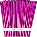 Hot Pink Foil Paper Straws - 7.75 inches - Pack of 100 - Outside The Box Papers Brand