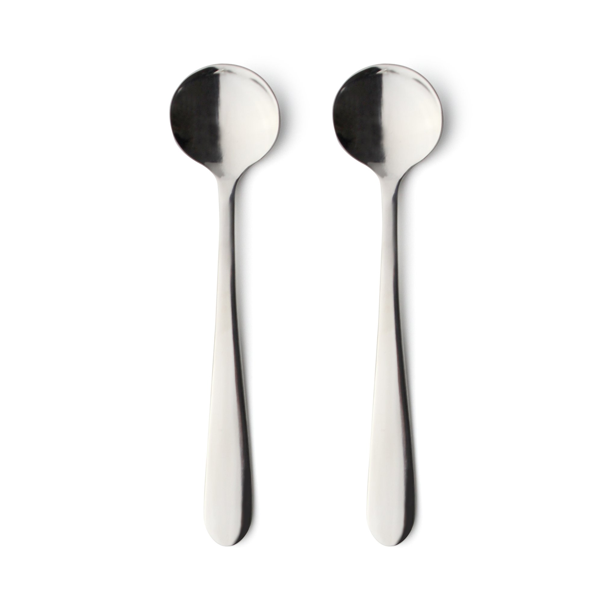Grunwerg Windsor Carded Set of 2 Egg Spoons, Stainless Steel, Mirror Polished