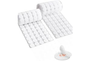DUSKEEP 600 Pcs(300 Pairs) 0.79" Diameter Self Adhesive Dots, Hook and Loop Dots with Adhesive, Strong Sticky Small Round Circle Dots, Nylon Dots, for School Classroom Home Office(White)