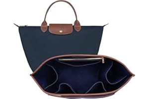 ZTUJO Bag Organizer Insert For Longchamp le pliage, Premium Felt LongChamp Organizer Insert, Compatible with Longchamp Le Pliage Energy,Shoulder Bag,Top Handle, Xtra(Navy Blue, Large)