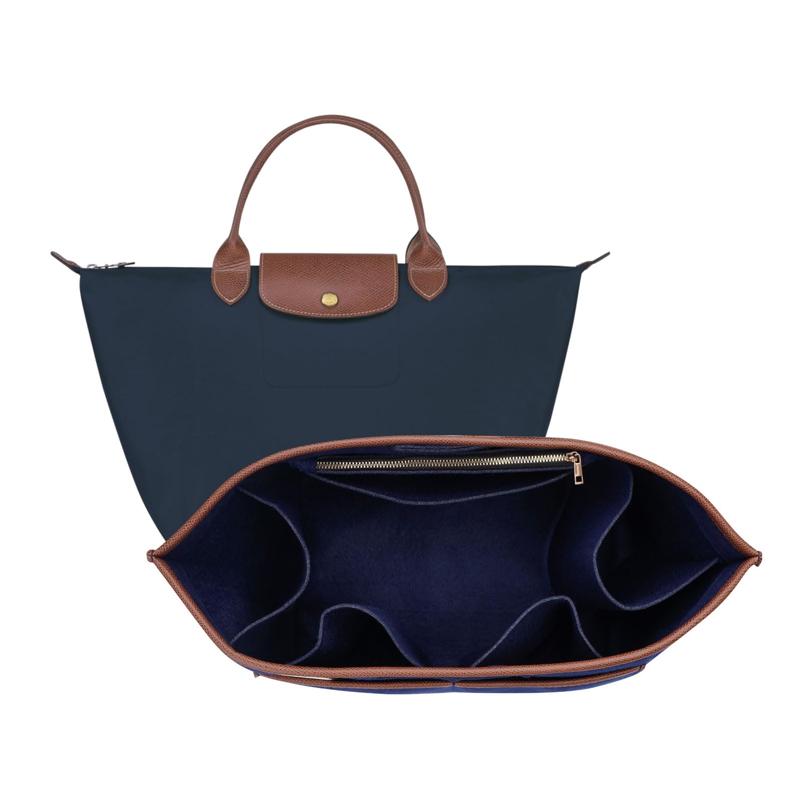 Photo 1 of **INSERT ORGANIZER ONLY**
ZTUJO Premium Felt LongChamp Organizer Insert, Compatible with Longchamp Le Pliage Energy, Shoulder Bag, Top Handle, Xtra (Navy Blue, Medium)