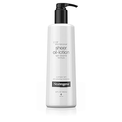 Neutrogena Moisturizing Sheer Body Oil-Lotion, Lightweight &amp; Fast-Absorbing Sesame Oil Formula, 32 fl. oz