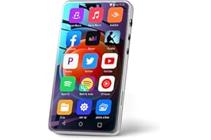 MYMAHDI MP3 Player with Bluetooth and WiFi up to 1TB, 4" Music Player Touch Screen with Spotify, Pandora, YouTube, Android Streaming MP3 Player with Audible, MP4 Player with Speaker and Deezer,Silver